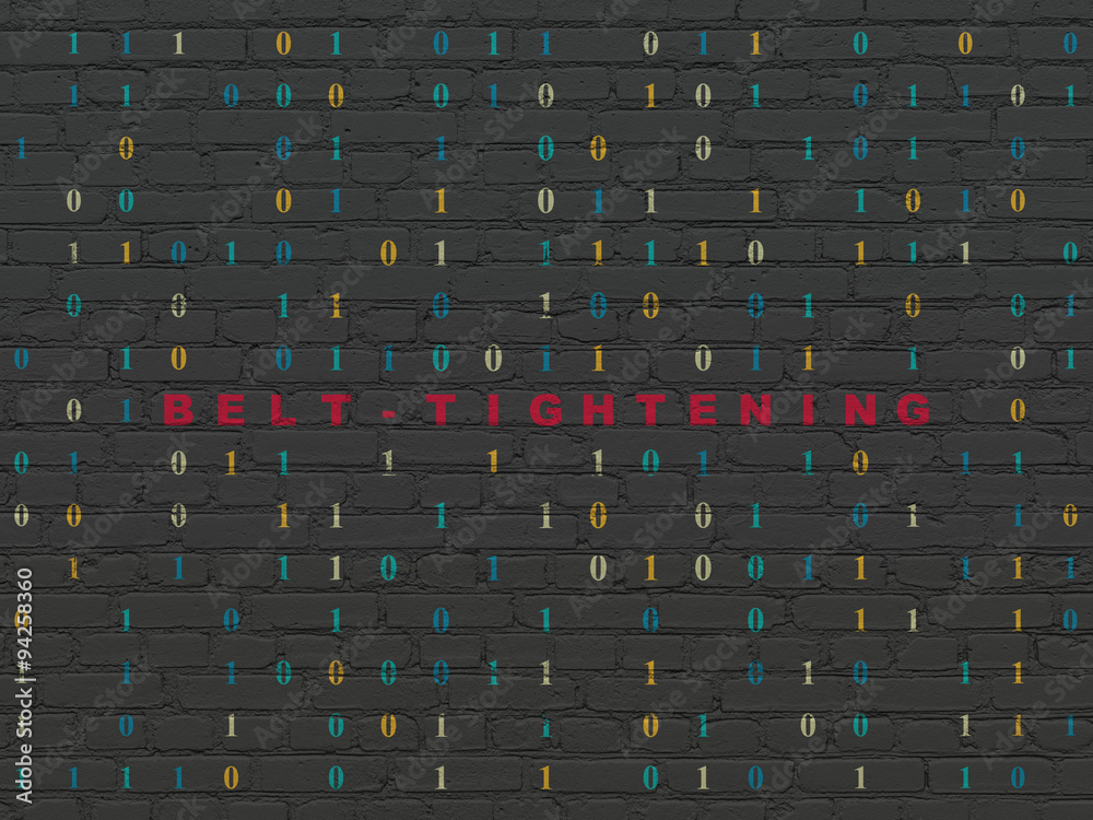 custom made wallpaper toronto digitalFinance concept: Belt-tightening on wall background
