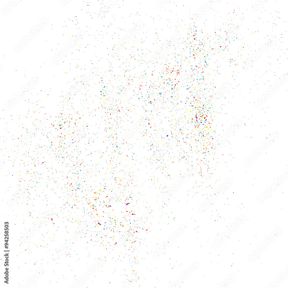 Colorful explosion of confetti. Grainy abstract  colorful texture on a white background. Design element. Vector illustration,eps 10.