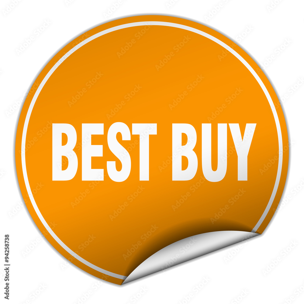best buy round orange sticker isolated on white best buy round orange sticker isolated on white