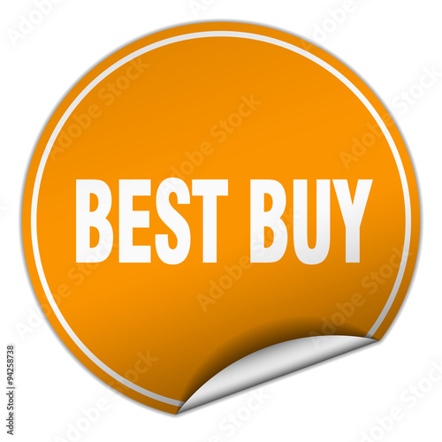 best buy round orange sticker isolated on white