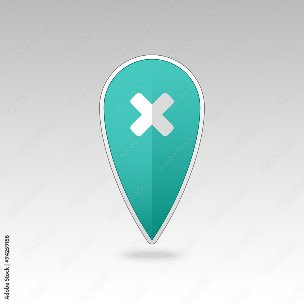 Fototapeta premium Delete pin map icon. Map pointer, markers.