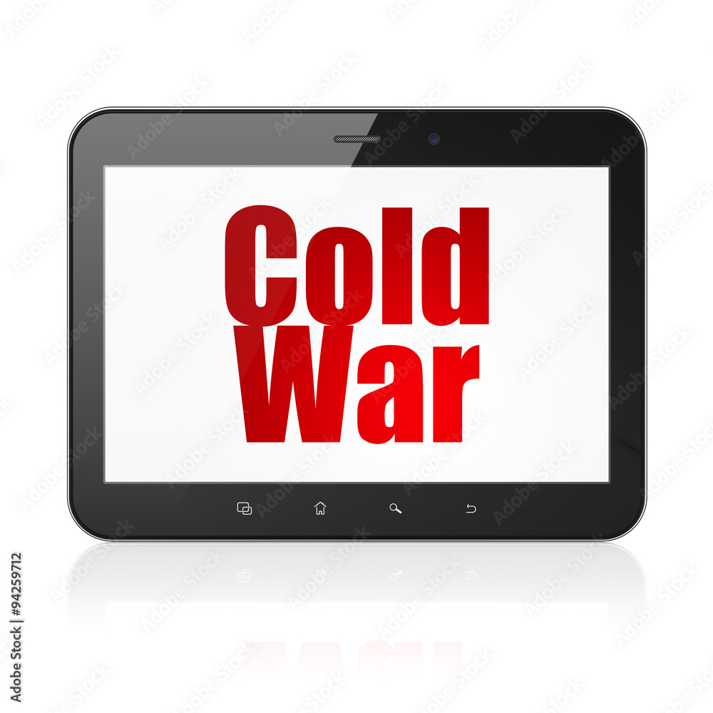Politics concept: Tablet Computer with Cold War on display Politics concept: Tablet Computer with Cold War on display