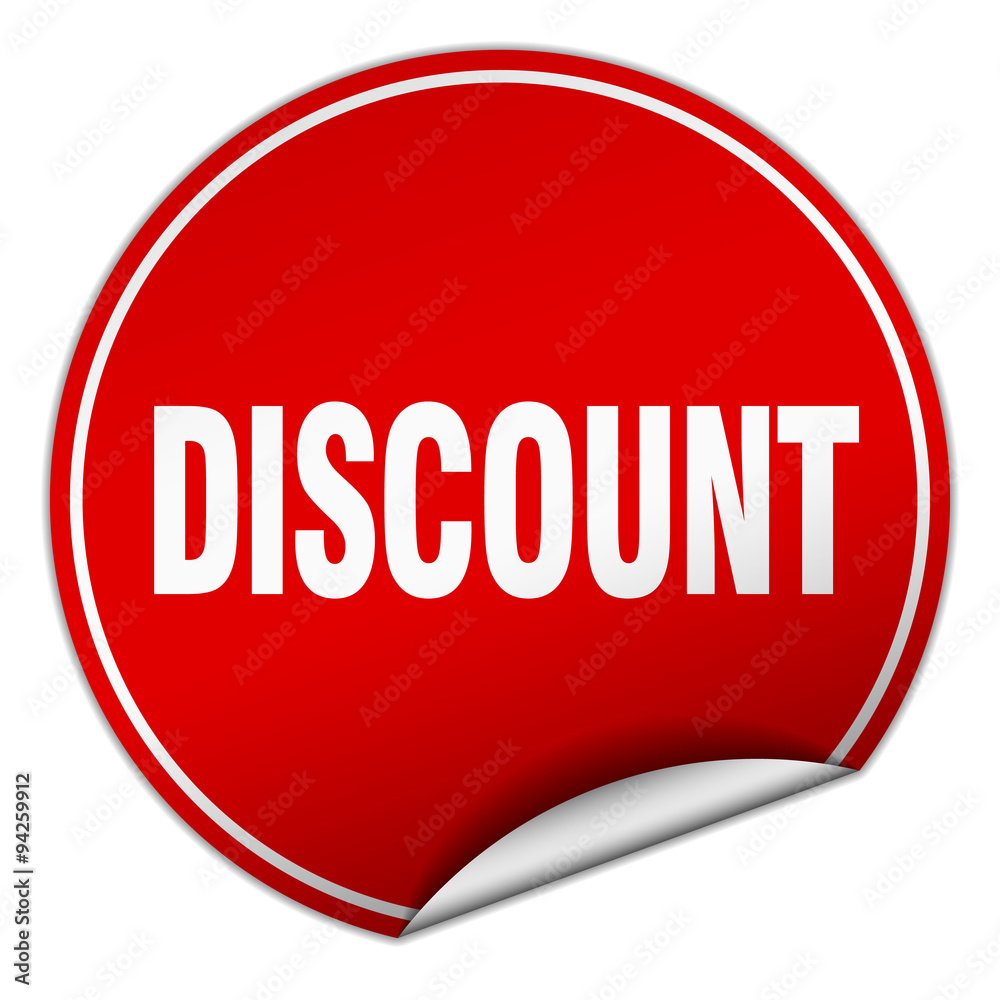 discount round red sticker isolated on white discount round red sticker isolated on white