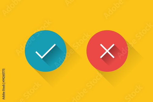 yes or no circle icons.