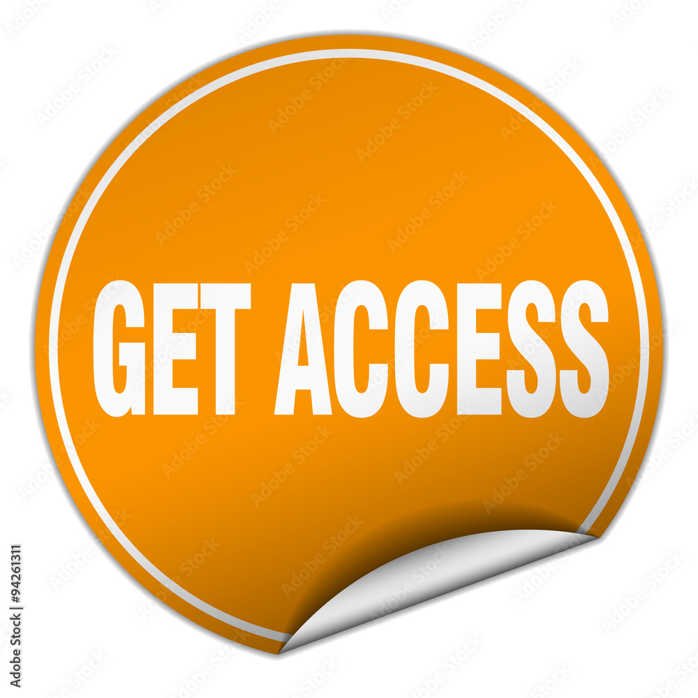get access round orange sticker isolated on white get access round orange sticker isolated on white