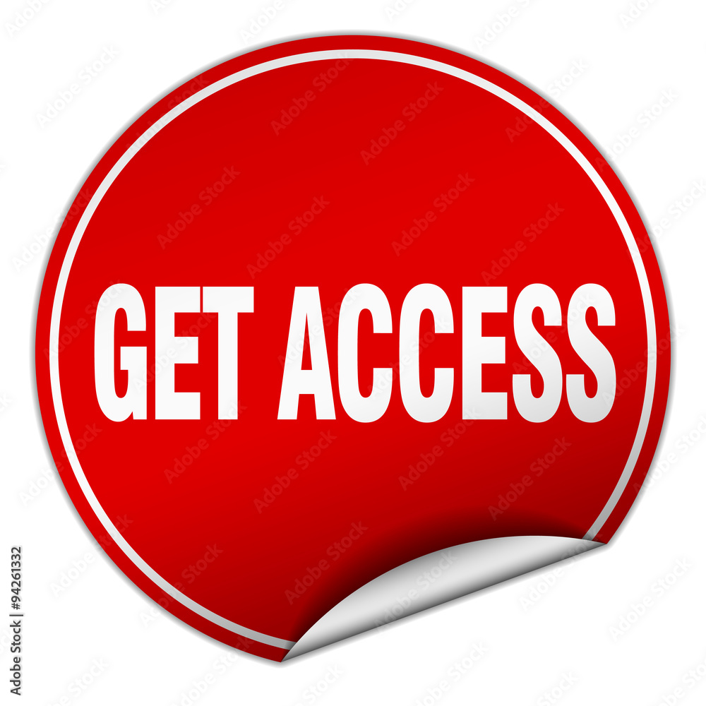 get access round red sticker isolated on white get access round red sticker isolated on white