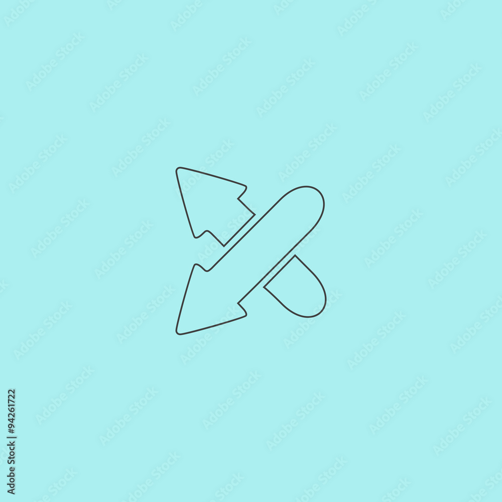 Two arrows. Direction sign. Flat design style Two arrows. Direction sign. Flat design style