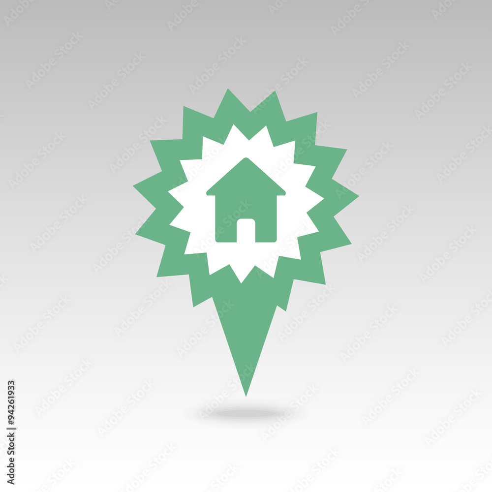 Home pin map icon. Map pointer, markers. Home pin map icon. Map pointer, markers.