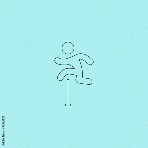 man figure jumping over obstacles