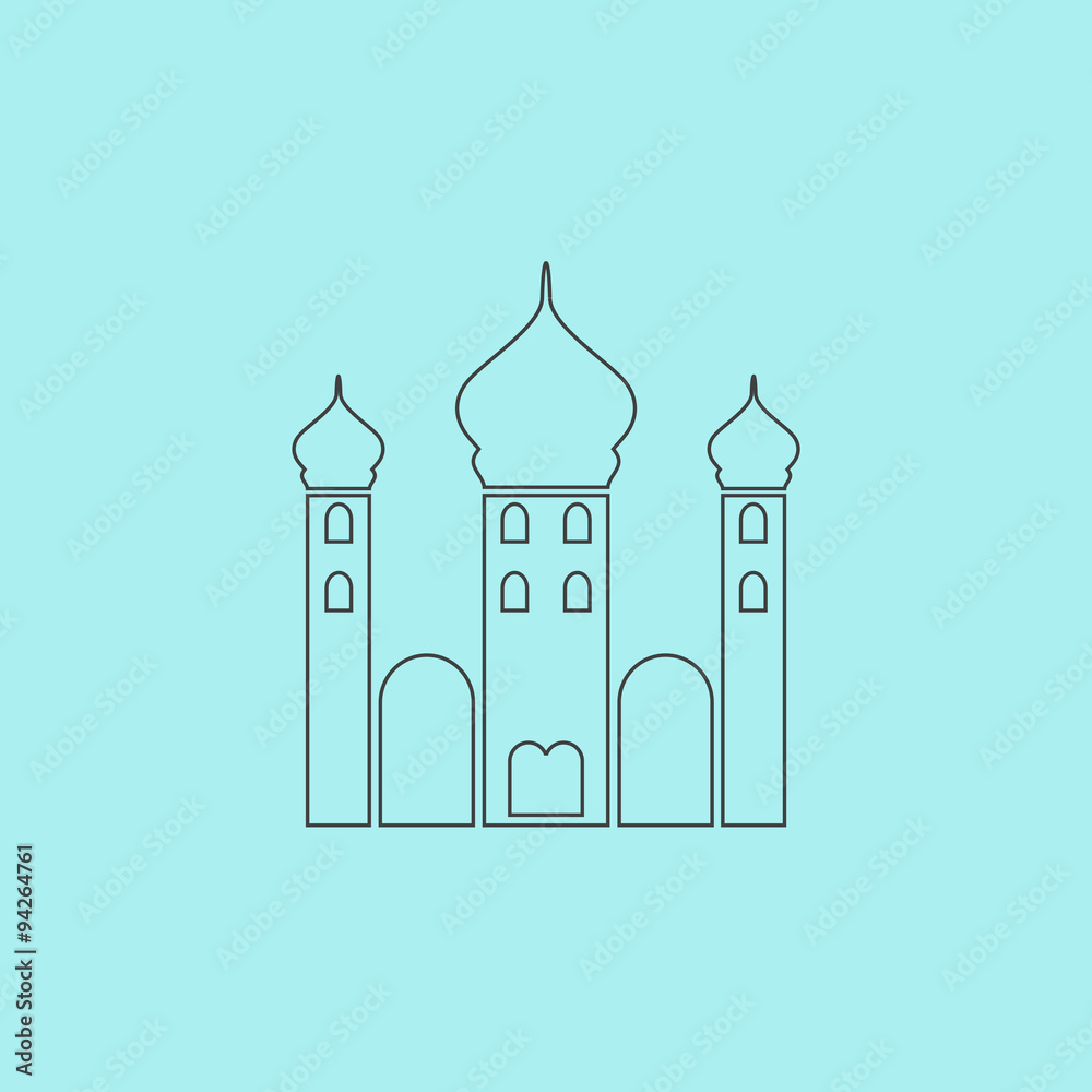 Mosque icon on background Mosque icon on background