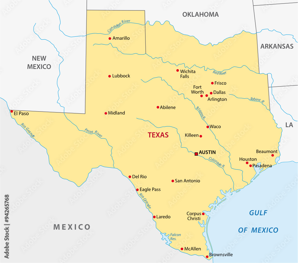 simple texas state map