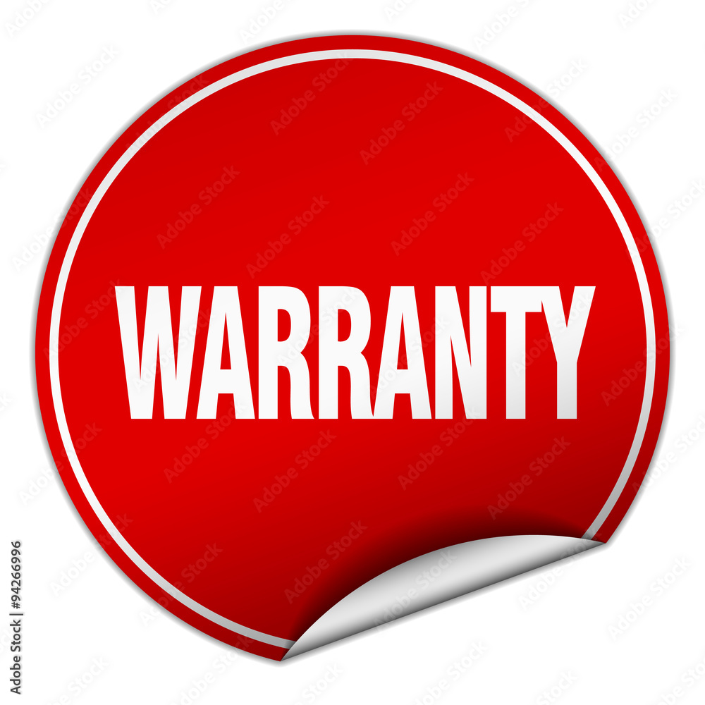 warranty round red sticker isolated on white warranty round red sticker isolated on white