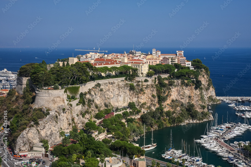 Castle hill and old town of Monaco