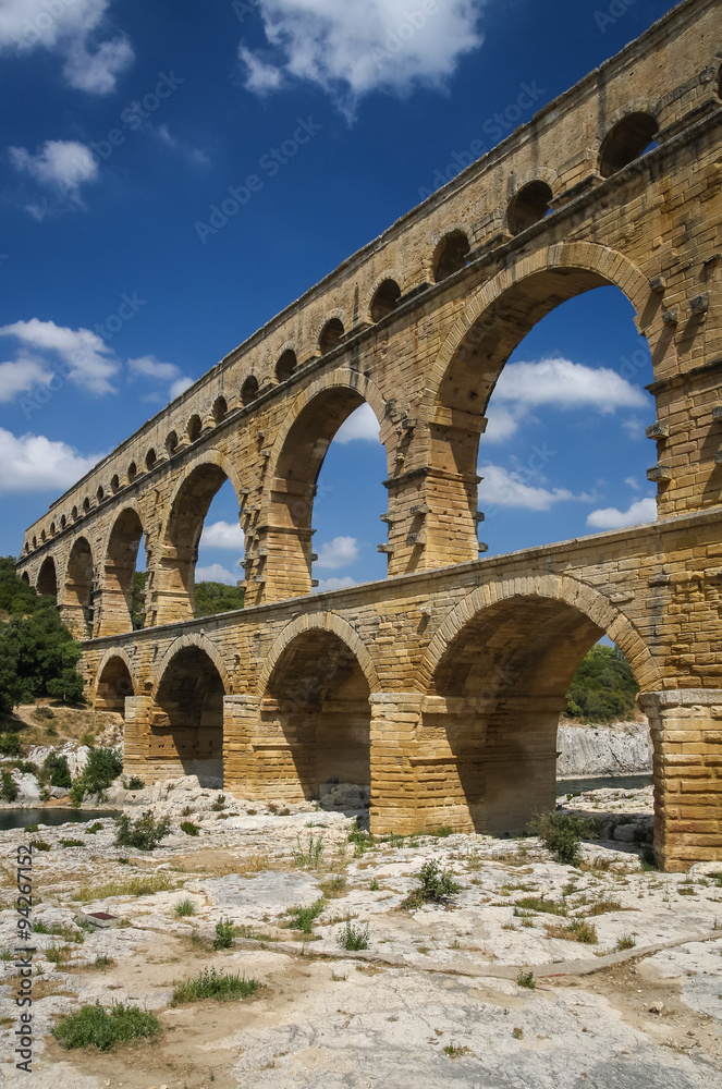 Pond du Gard - roman aqueduct transformed into bridge; France