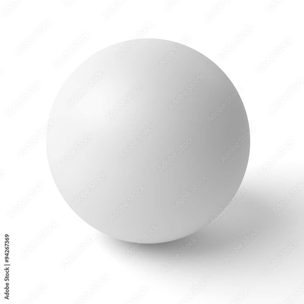 3d sphere with shadow on white