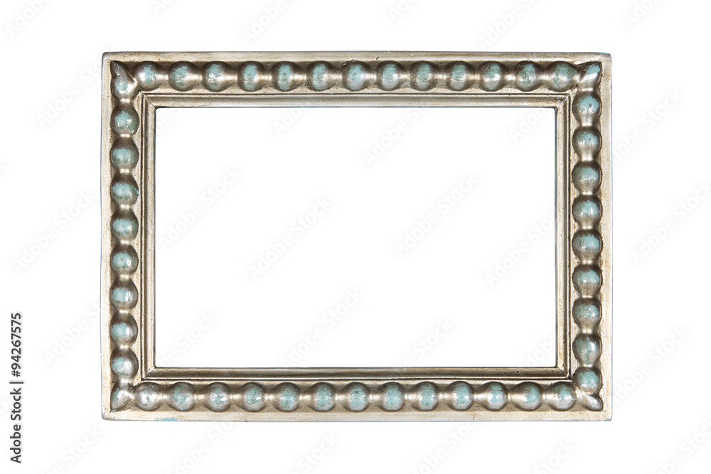 Silver carved picture frame isolated over white with clipping path. Silver carved picture frame isolated over white with clipping path.