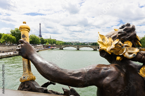 View on Seine River and Eiffel Tower from Alexander III bridge ( © Valeri Luzina