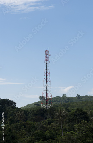 Radio mast in the middle of the jungle, Trat, Thailand