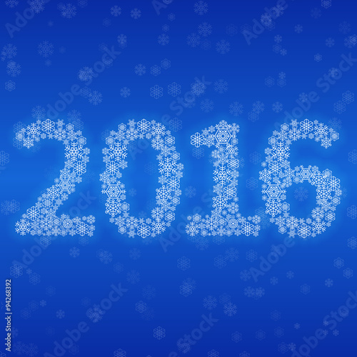 New Year 2016 snowflakes