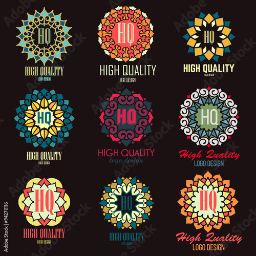 Mandalas collection. Round Ornament Pattern. Vintage decorative elements. Hand drawn high quality logo templates set. Islam, Arabic, Indian, ottoman motifs.