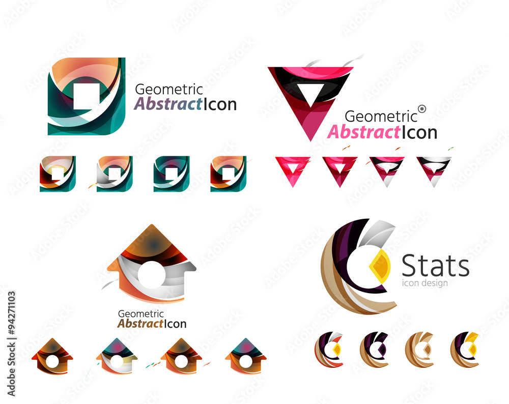Universal abstract geometric shapes - business emblems Universal abstract geometric shapes - business emblems