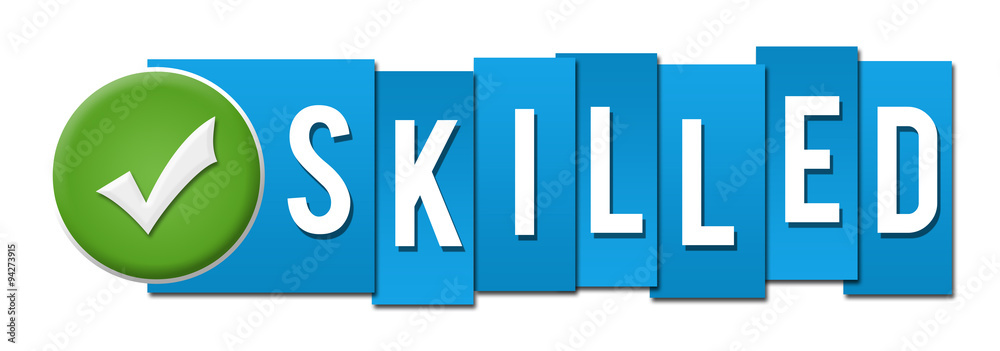 Skilled Blue Stripes Tick Button Skilled Blue Stripes Tick Button