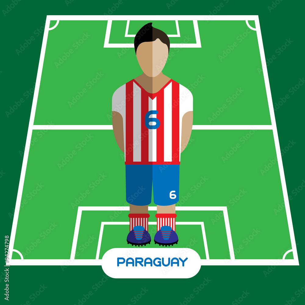 Fototapeta premium Computer game Paraguay Soccer club player