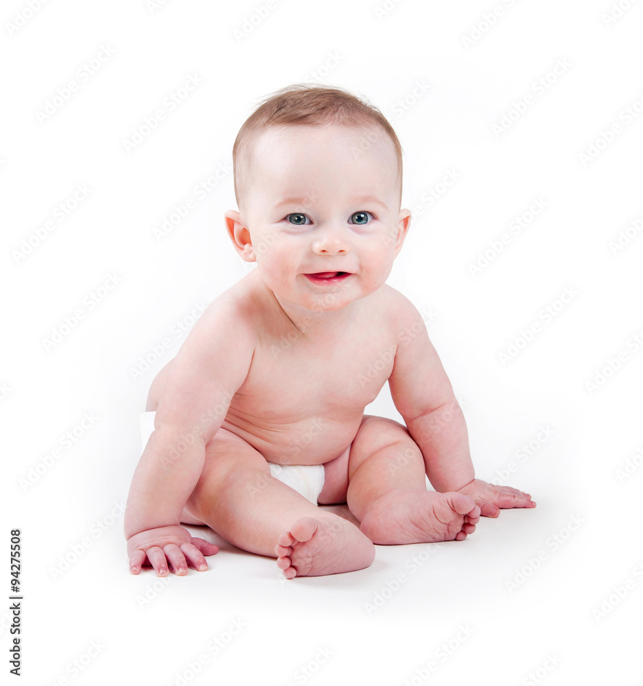 portrait of adorable baby isolated on white background portrait of adorable baby isolated on white background