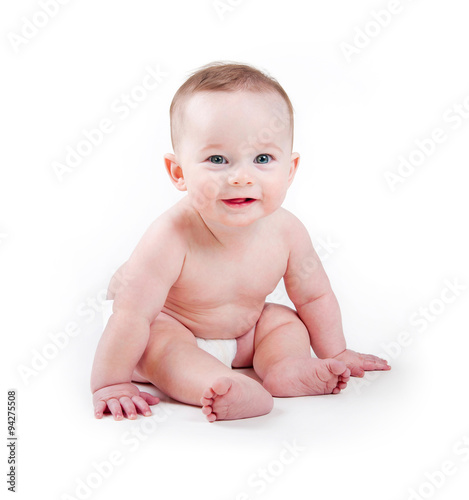portrait of adorable baby isolated on white background