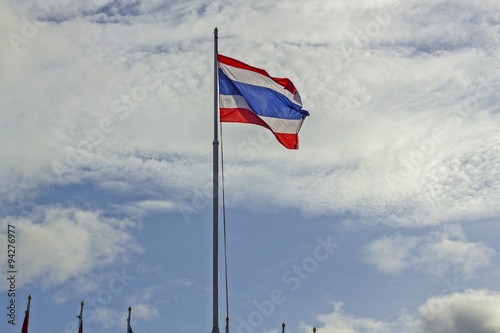 The Flaunt Thailand flag, flagstaff With blue sky