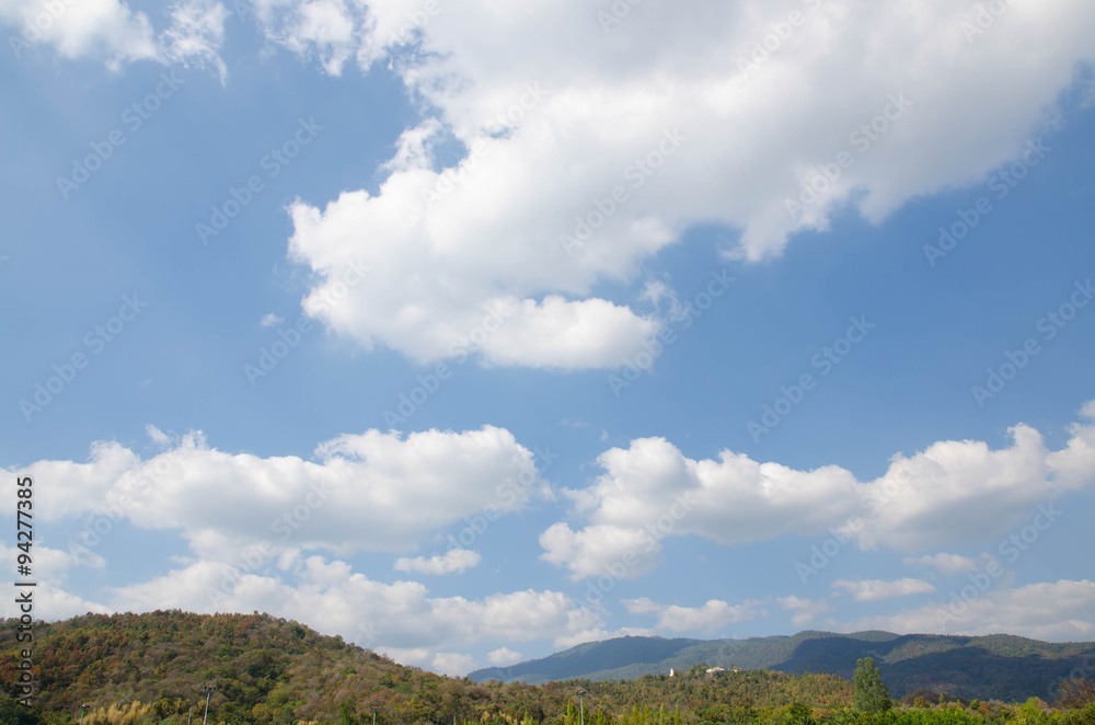 Beautiful landscape on mountain with nice sky