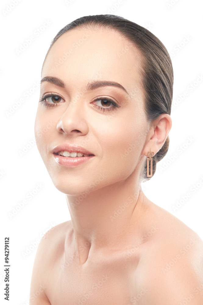 Portrait of attractive brunette with make-up