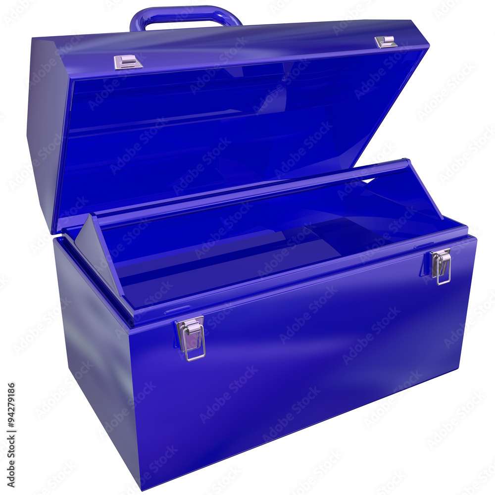 Blue Metal Open Toolbox Empty Store Tools Project Work Stock Illustration