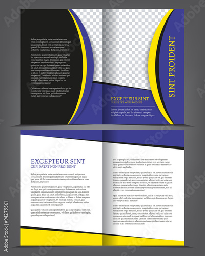 Vector empty bifold brochure print template design