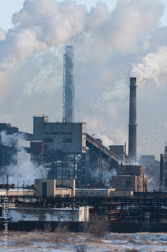 Smoking metal plant in Kazakhstan