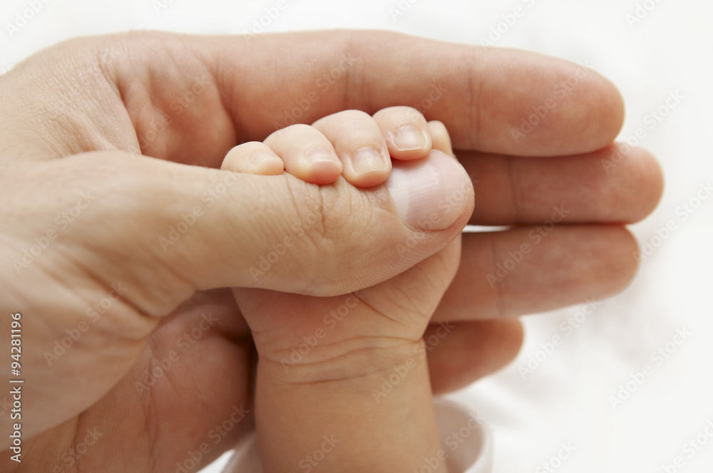 Baby Family Hand, Father Hold Newborn Kid, Parent Touch New Born Baby Family Hand, Father Hold Newborn Kid, Parent Touch New Born