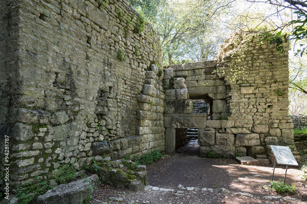 Part of the walls in the archaeological site of Butrint in Albania Part of the walls in the archaeological site of Butrint in Albania