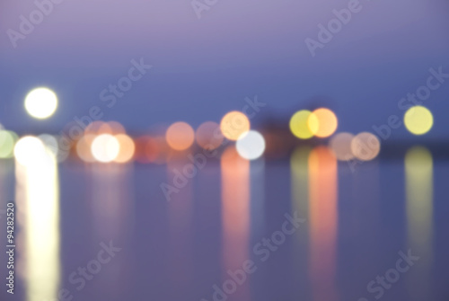 Colorful bokeh on twilight background
