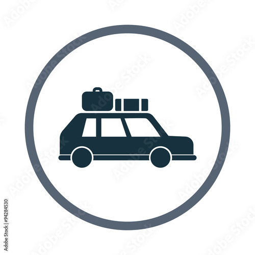 Car with luggage icon