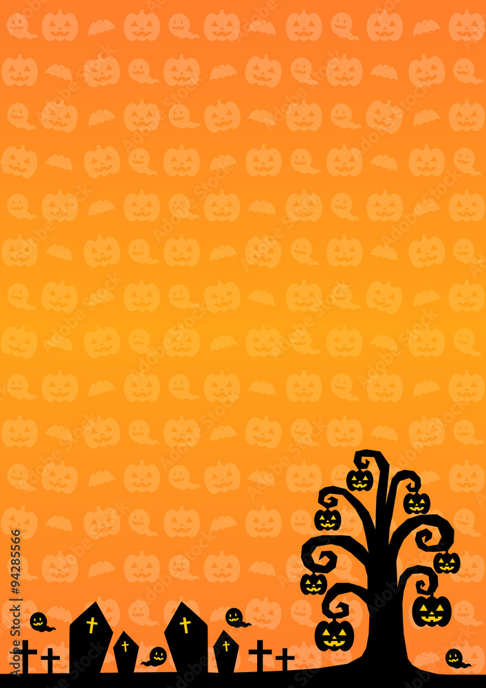 Halloween ハロウィン イラスト フレーム 背景 縦 Stock Vector Adobe Stock