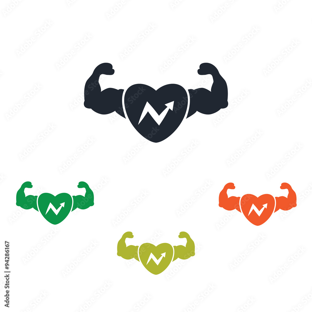 Strong and health body icon Strong and health body icon