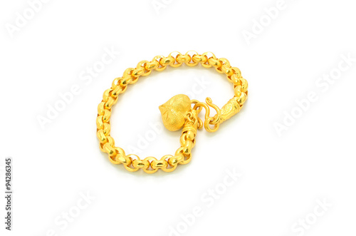 Gold Bracelet isolated on White Background