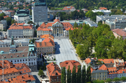 Kongresni Trg Square panorama of ljubljana