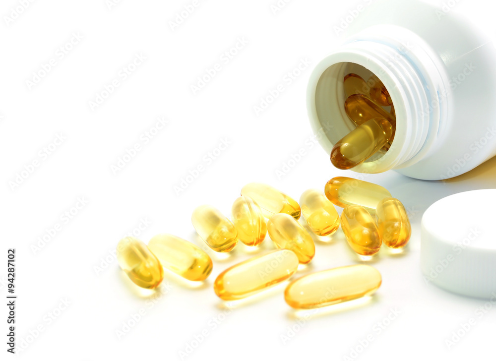 fish oil capsule isolated on white background fish oil capsule isolated on white background
