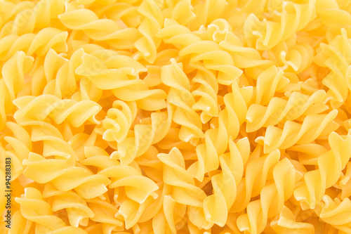 Italian pasta fusilli in a pile
