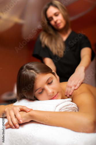 Beautiful woman having an massage