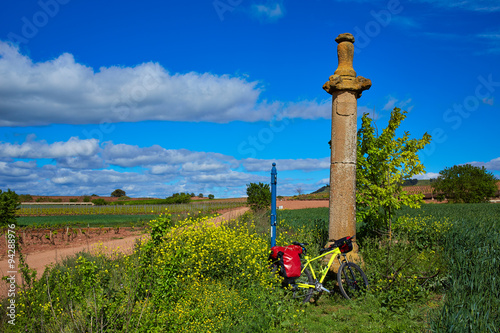 Azofra Saint James Way cross column La Rioja photo