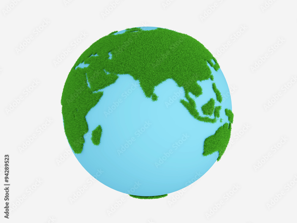 World Map with Grass
