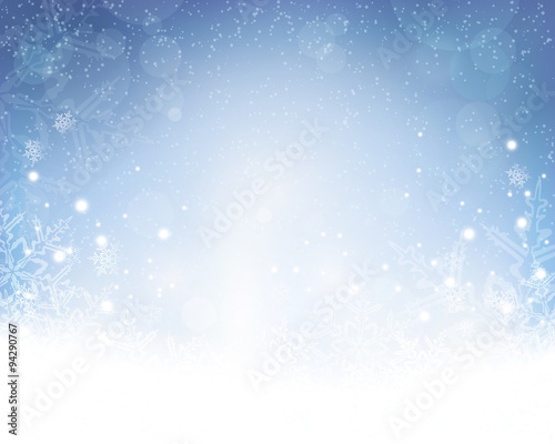 Abstract blue white Christmas, winter background