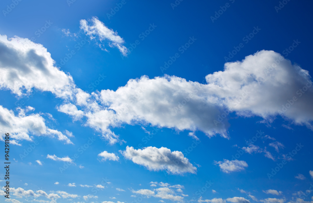 Fototapeta premium Blue sky with clouds in a summer day